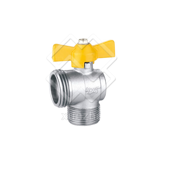 XFM04004 Forged brass gas valve butterfly handle nickle plated Male thread CE approved