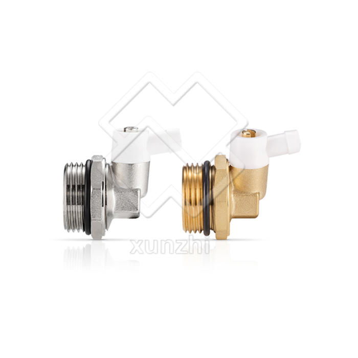 XFM07008  brass nickel plated angled heating radiator valves thermostat lock shield valves