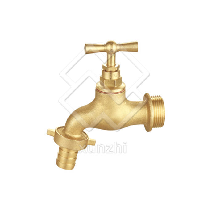 XFM08001 Top sale polished nature color wall mounted brass water faucets outdoor garden tap