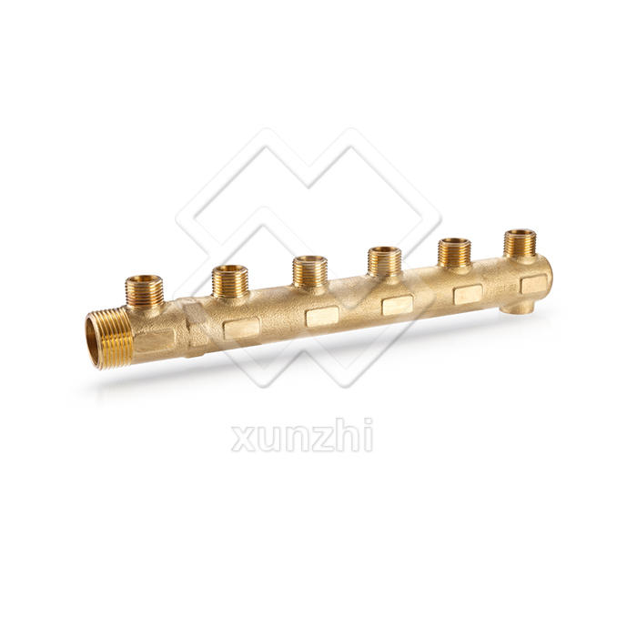 XGJ01024  cheap price brass color manifold for HVAC system under floor heating