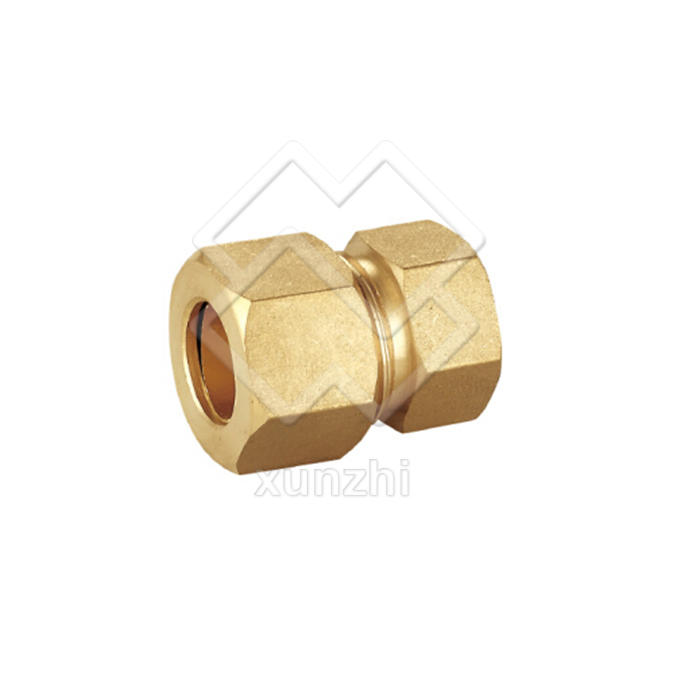 XGJ05001 Compression Straight Coupler Brass Plumbing Fitting For Copper Pipe
