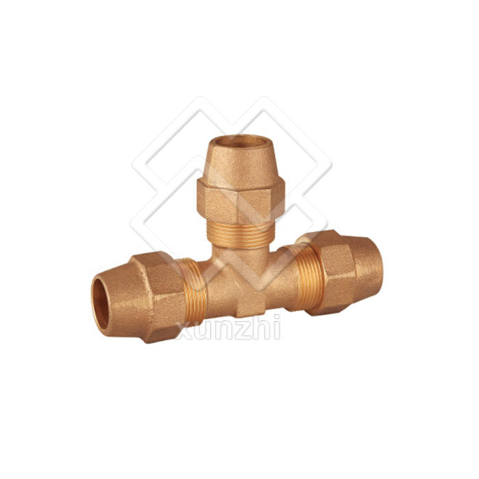 XGJ07008 Bronze compression equal reducing tee for copper pipe