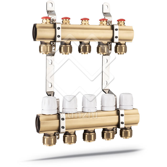 XNT01001 Precise forging brass manifold with flow meter for floor heating system