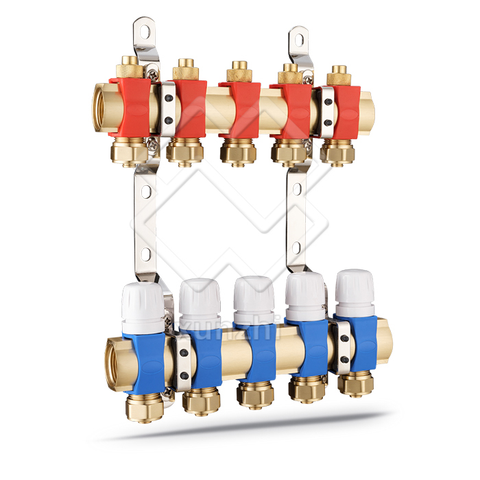 Factory Brass Manifolds Water Distribution Collector Pex Pipe Manifold with  Manual Control Valve for Water Floor Heating - China Brass Floor Heating  Manifold, Underfloor Heating Manifold