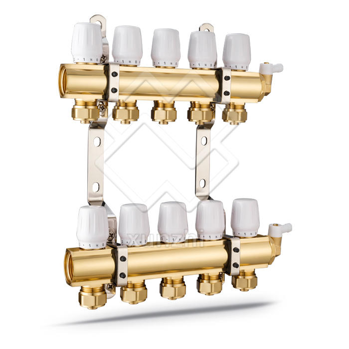 XNT01008 High Quality Forged Brass pex water manifold for underfloor heating