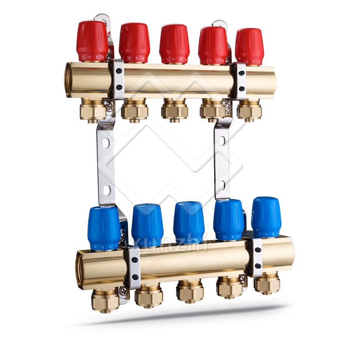 XNT01010 Stainless steel manifold with long flow meter for underfloor heating flow meter manifold