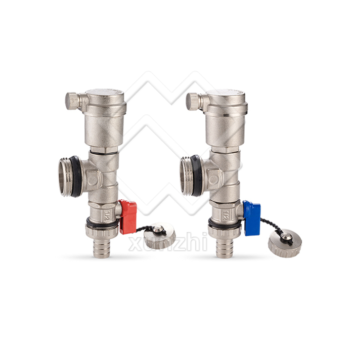 XNT01028 factory making union for room HVAC Floor heating system External thread manifold air brass vent valve