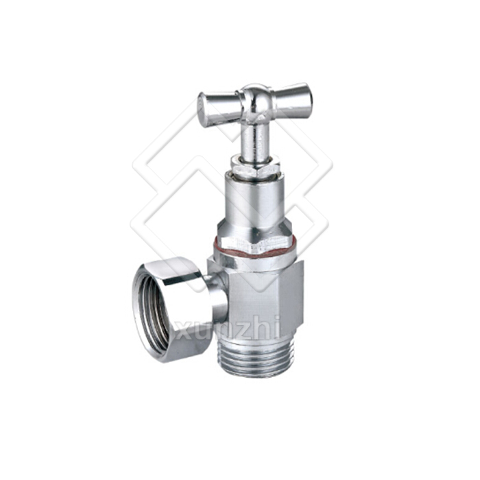 Brass angle valves are manual valves that control the flow of liquids or gasses through pipes